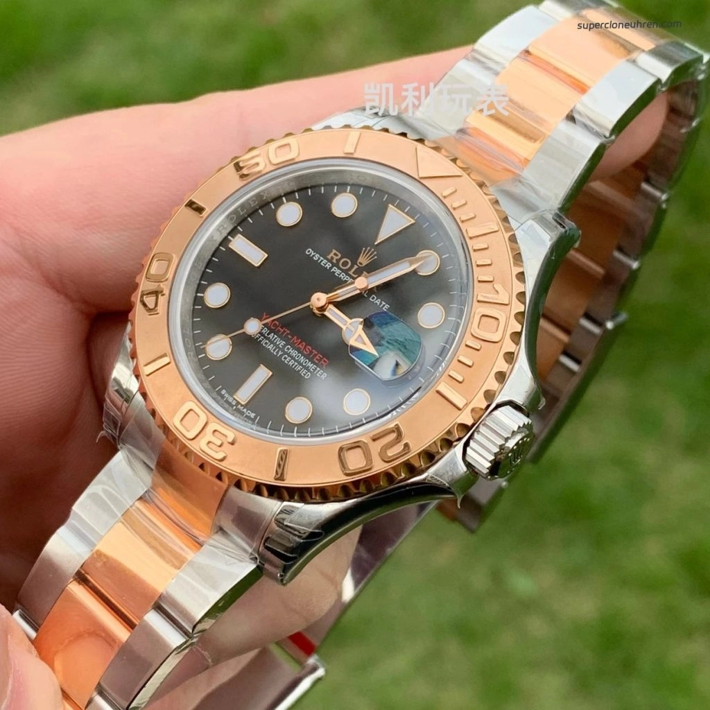 1:1 Super Clone Uhr Rolex Yacht-Master 116621-0002 Schwarz Zifferblatt Bicolor 40mm