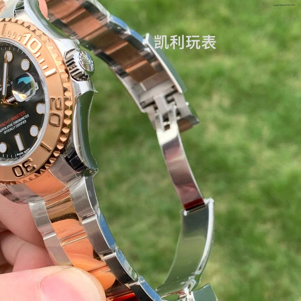 1:1 Super Clone Uhr Rolex Yacht-Master 116621-0002 Schwarz Zifferblatt Bicolor 40mm