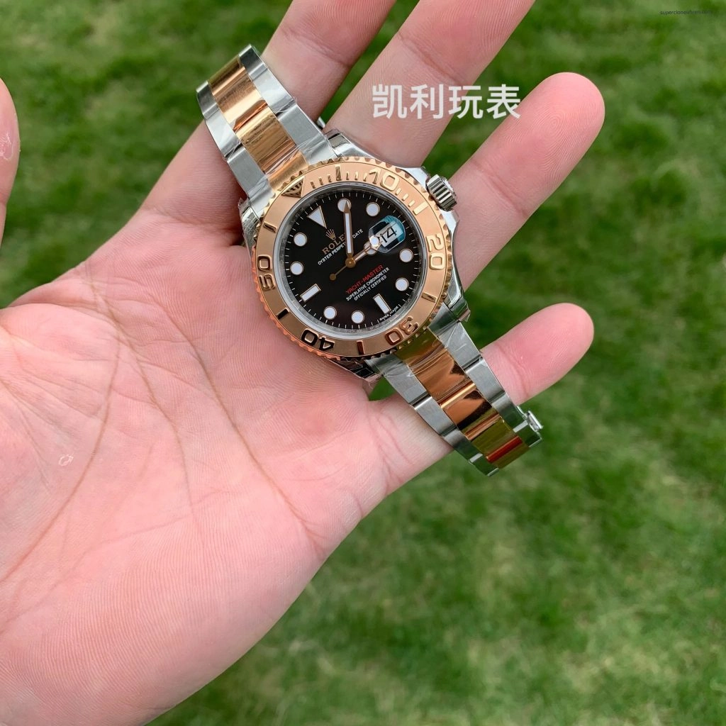 1:1 Super Clone Uhr Rolex Yacht-Master 116621-0002 Schwarz Zifferblatt Bicolor 40mm