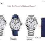 Premium Replica Uhr Omega Seamaster 231.10.42.21.02.005 silbernes Zifferblatt mit goldfarbenem Sekundenzeiger 41,5 mm