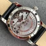 1:1 Super Clone Uhr Omega De Ville 431.13.41.21.03.001 blaues Zifferblatt mit Lederband 41mm