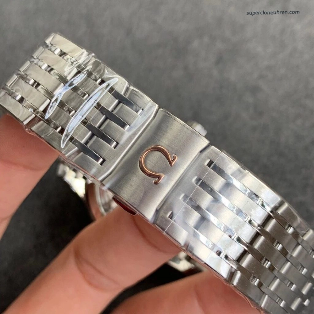 Premium Replica Uhr Omega De Ville 431.10.41.21.01.001 schwarzes Zifferblatt Edelstahlband 41mm
