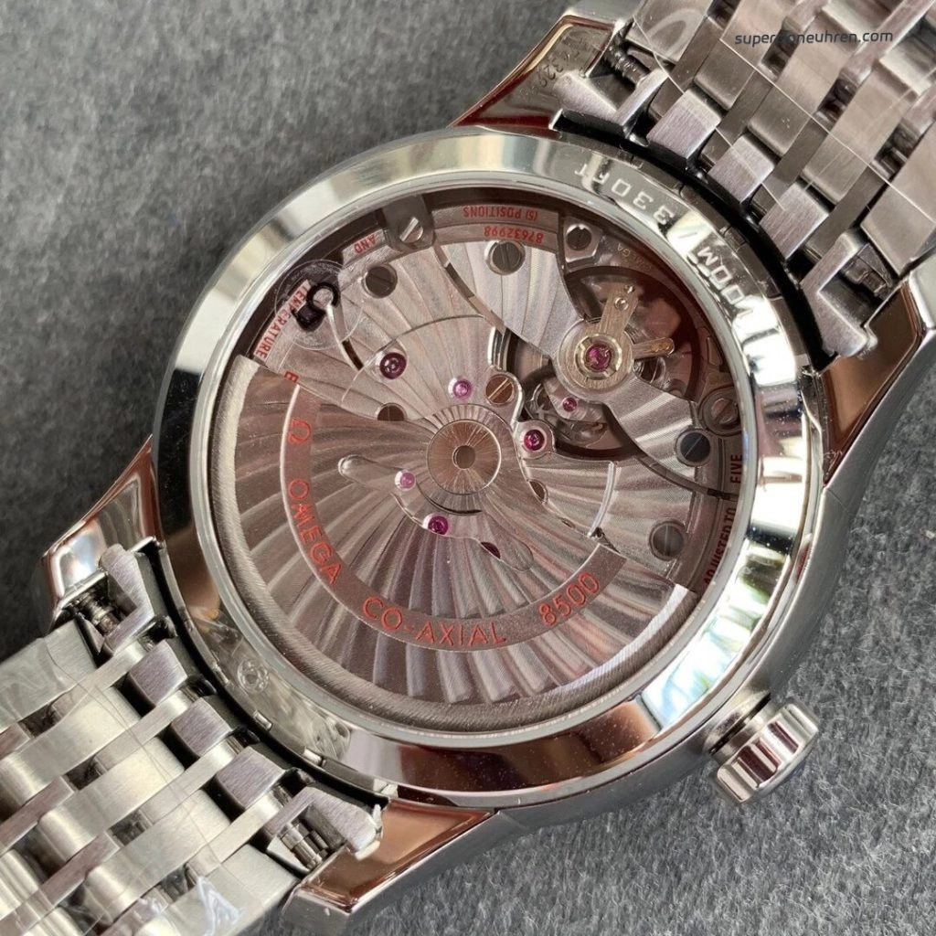 Premium Replica Uhr Omega De Ville 431.10.41.21.01.001 schwarzes Zifferblatt Edelstahlband 41mm