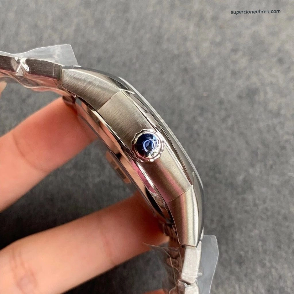 Super Clone Omega De Ville 431.10.41.21.02.001 silbernes Zifferblatt mit blauem Sekundenzeiger 41mm
