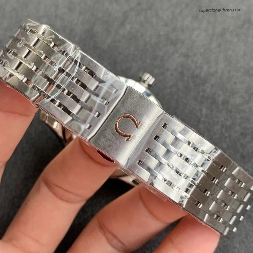 Super Clone Omega De Ville 431.10.41.21.02.001 silbernes Zifferblatt mit blauem Sekundenzeiger 41mm