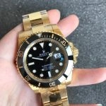 Super Clone Rolex Submariner 116618LN-97208 schwarzes Zifferblatt Gelbgold 40mm