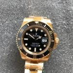 Super Clone Rolex Submariner 116618LN-97208 schwarzes Zifferblatt Gelbgold 40mm
