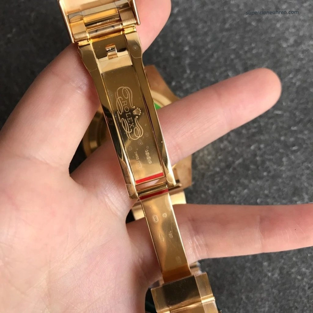 Super Clone Rolex Submariner 116618LN-97208 schwarzes Zifferblatt Gelbgold 40mm