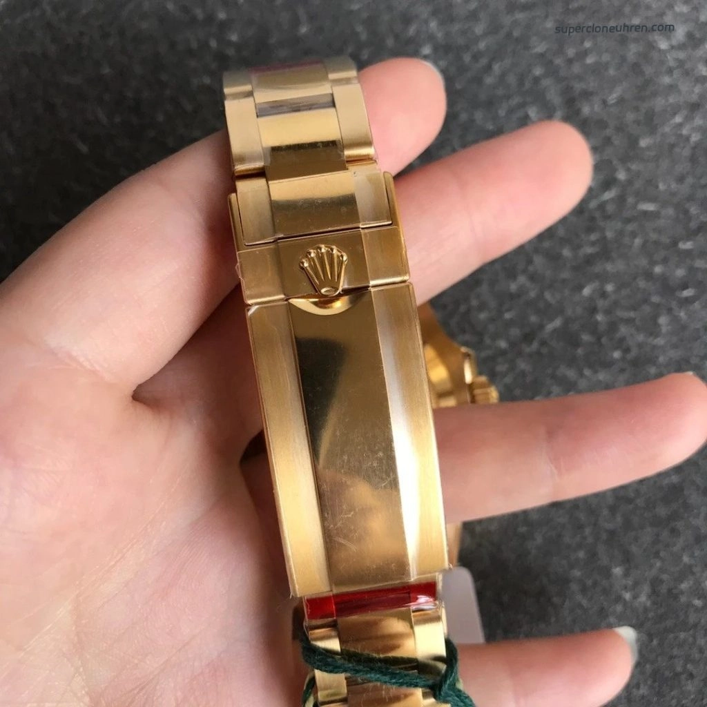 Super Clone Rolex Submariner 116618LN-97208 schwarzes Zifferblatt Gelbgold 40mm