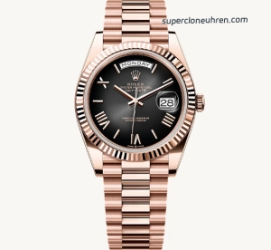 Premium Replica Uhr Rolex Day-Date m228235-0055 Roségold mit grauem Verlaufzifferblatt 40mm