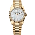 Premium Replica Uhr Rolex Day-Date m228238-0071 mit Perlmuttzifferblatt und Diamantindizes 40mm