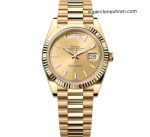 1:1 Super Clone Uhr Rolex Day-Date m228238-0003 Gelbgold mit President-Band 40mm