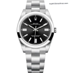Premium Replica Uhr Rolex Oyster Perpetual 124300 schwarzes Zifferblatt Edelstahlband 41mm