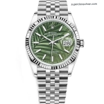 Premium Replica Uhr Rolex Datejust m126234-0047 mit grünem Palmenblatt-Zifferblatt 36mm