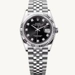 Premium Replica Uhr Rolex Datejust 126234-0027 Edelstahl mit schwarzem Zifferblatt 36mm