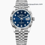 Super Clone Rolex Datejust 126234-0057 mit blauem Strukturzifferblatt und Jubilee-Band 36 mm