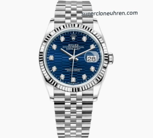 Super Clone Rolex Datejust 126234-0057 mit blauem Strukturzifferblatt und Jubilee-Band 36 mm