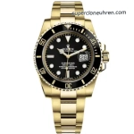 Super Clone Rolex Submariner 116618LN-97208 schwarzes Zifferblatt Gelbgold 40mm