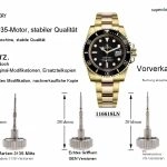 Super Clone Rolex Submariner 116618LN-97208 schwarzes Zifferblatt Gelbgold 40mm