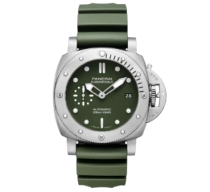 Premium Replica Uhr Panerai Submersible PAM01055 mit grünem Zifferblatt 42mm