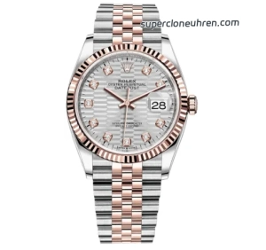 Premium Replica Uhr Rolex Datejust m126231-0039 Bicolor Roségold mit Diamantindizes 36mm