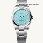 1:1 Super Clone Uhr Rolex Oyster Perpetual m126000-0006 mit türkisfarbenem Zifferblatt Edelstahl 36mm