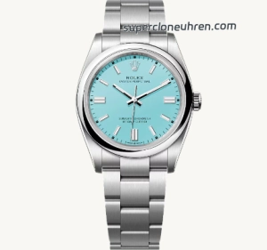 1:1 Super Clone Uhr Rolex Oyster Perpetual m126000-0006 mit türkisfarbenem Zifferblatt Edelstahl 36mm