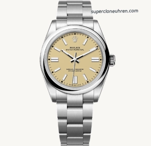 Premium Replica Uhr Rolex Oyster Perpetual 41 m134300-0007 in Sandbeige 41 mm