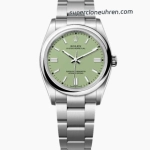 Super Clone Rolex Oyster Perpetual m126000-0011 mit grünem Zifferblatt und Edelstahlband 36 mm