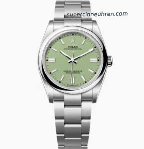 Super Clone Rolex Oyster Perpetual m126000-0011 mit grünem Zifferblatt und Edelstahlband 36 mm