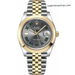 Premium Replica Uhr Rolex Datejust 126303-0020 Bicolor mit grünem Zifferblatt 41mm