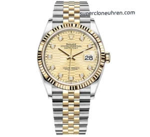 Premium Replica Uhr Rolex Datejust 126233-0045 Bicolor mit Diamantindizes 36mm