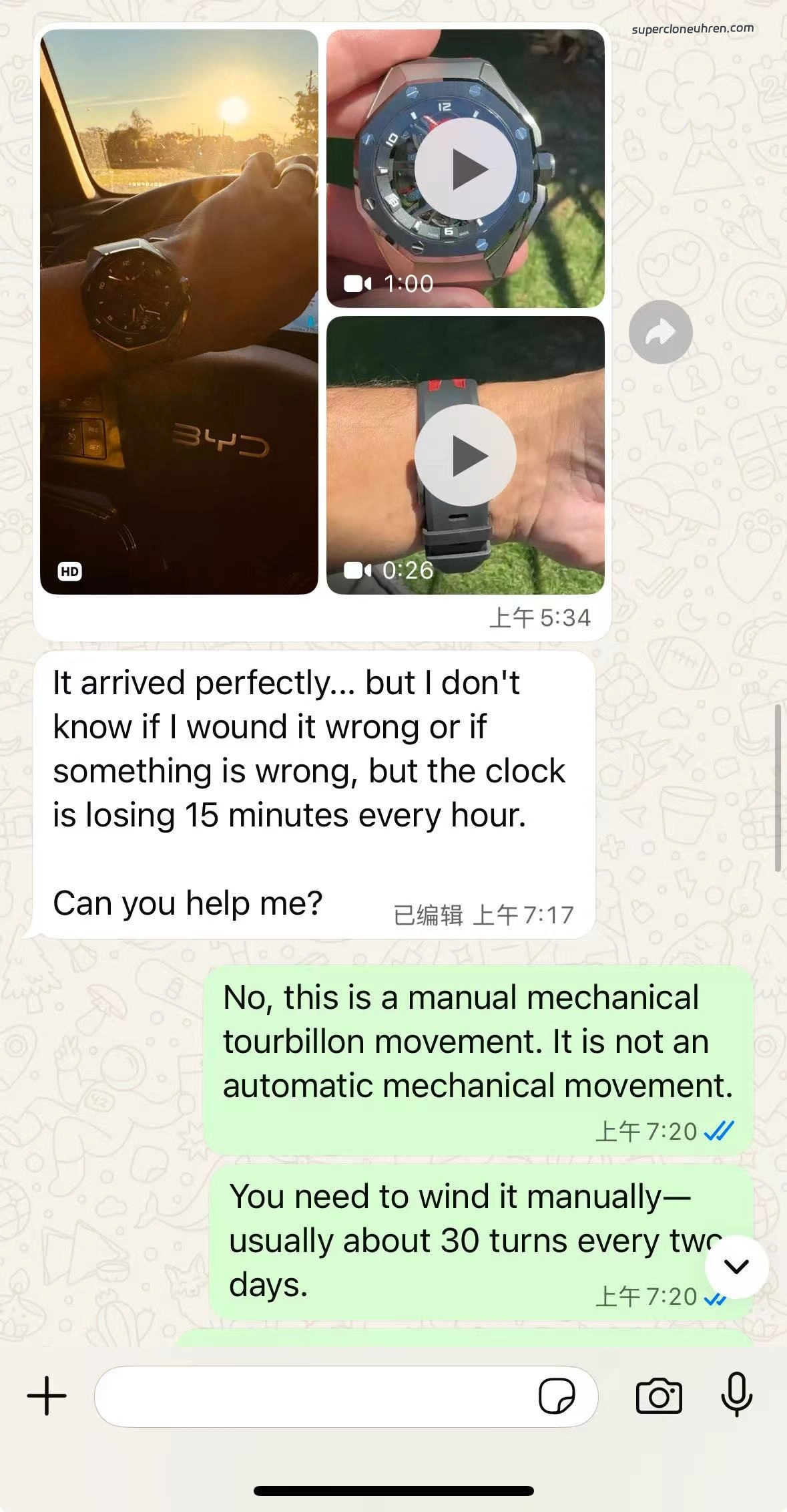 WhatsApp Kundenbewertung Patek Philippe Deutschland