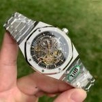 Super Clone Audemars Piguet Royal Oak 15407ST Skelettzifferblatt Edelstahlband 41 mm