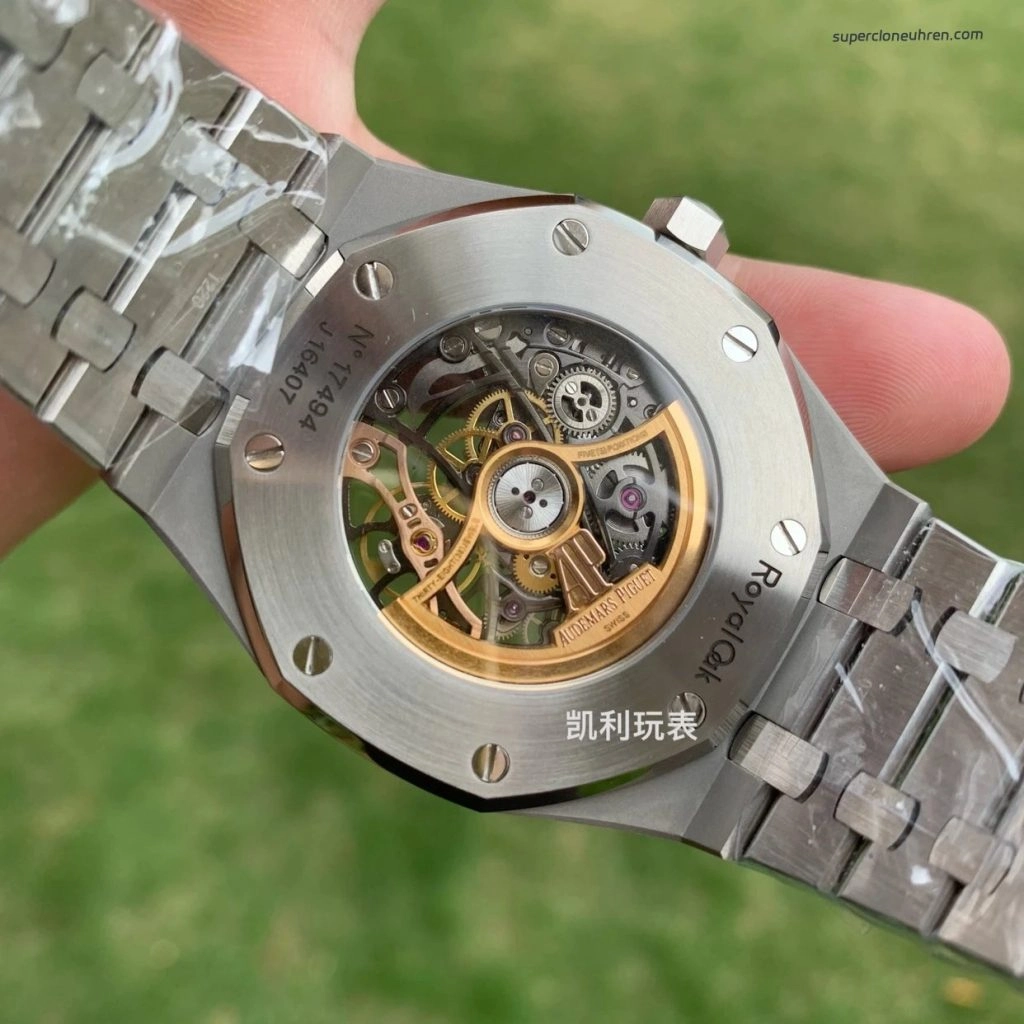 Super Clone Audemars Piguet Royal Oak 15407ST Skelettzifferblatt Edelstahlband 41 mm