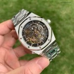 Super Clone Audemars Piguet Royal Oak 15407ST Skelettzifferblatt Edelstahlband 41 mm