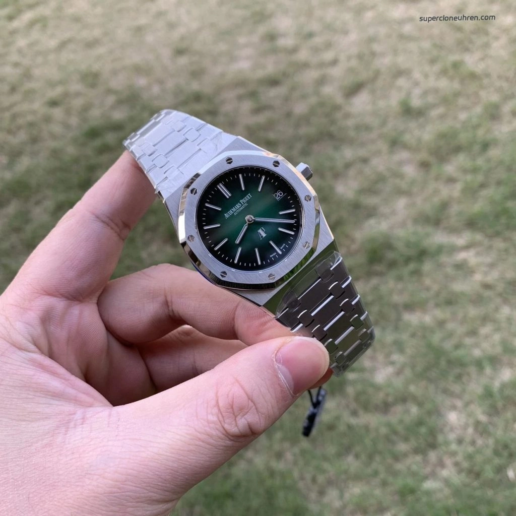 1:1 Super Clone Uhr Audemars Piguet Royal Oak 16202PT Aurora-Grün 39 mm