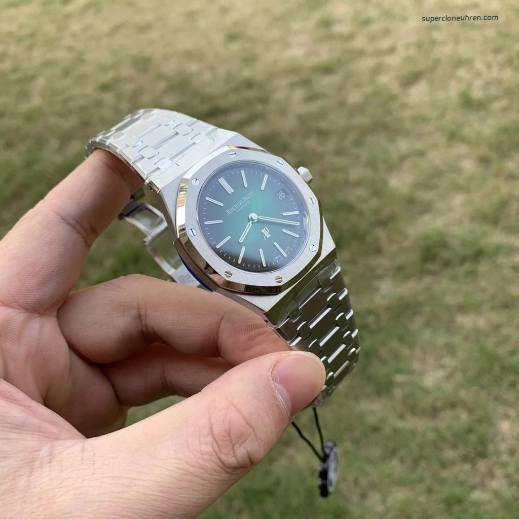 1:1 Super Clone Uhr Audemars Piguet Royal Oak 16202PT Aurora-Grün 39 mm