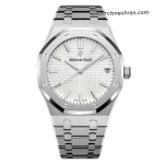 1:1 Super Clone Uhr Audemars Piguet Royal Oak 15500ST mit weißem Zifferblatt und Stahlband 41mm