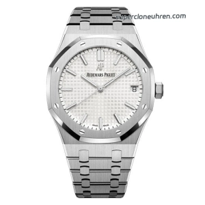1:1 Super Clone Uhr Audemars Piguet Royal Oak 15500ST mit weißem Zifferblatt und Stahlband 41mm