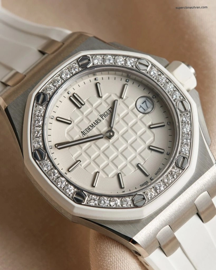 Premium Replica Uhr Audemars Piguet Royal Oak Offshore 67540OK.ZZ.A010CA.01 mit Diamantbesatz in 18K Roségold 37mm