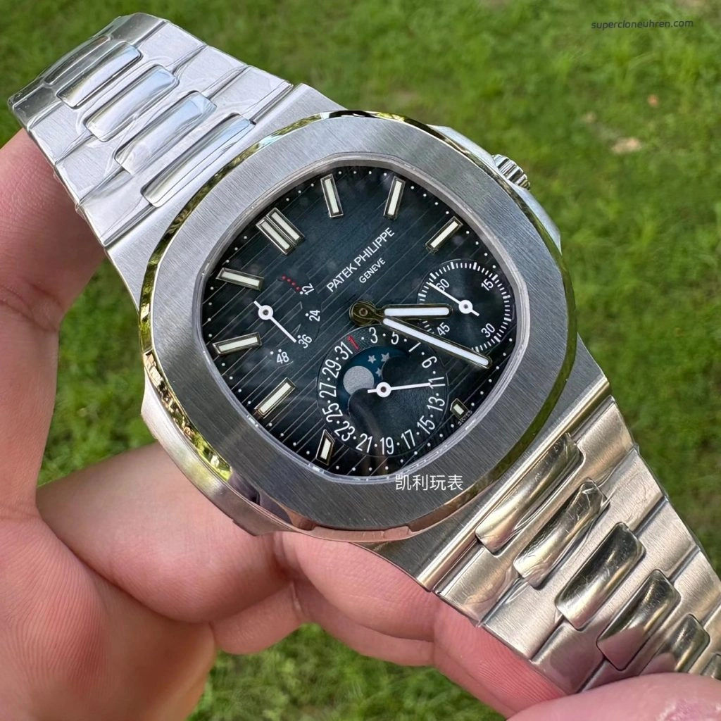Premium Replica Uhr Patek Philippe Nautilus 5712/1A-001 Edelstahl mit Mondphase 40mm