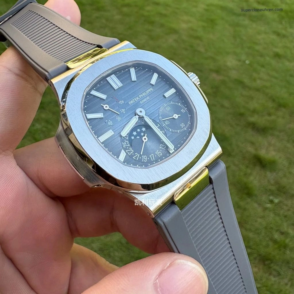 Super Clone Patek Philippe Nautilus 5712G-001 mit grauem Kautschukband 40mm