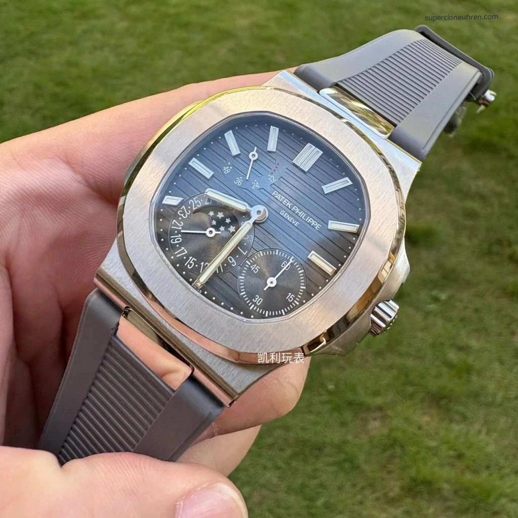 Super Clone Patek Philippe Nautilus 5712G-001 mit grauem Kautschukband 40mm