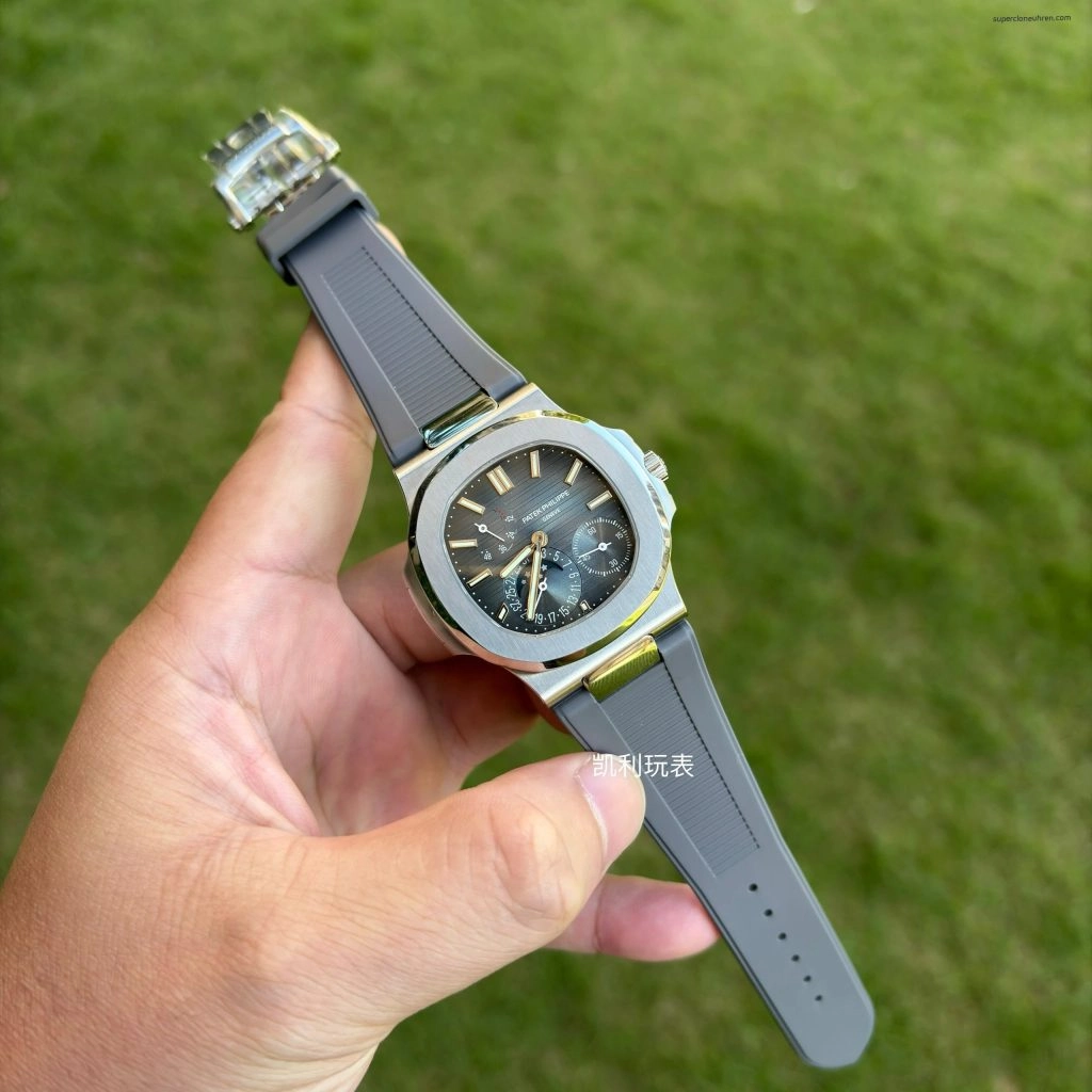 Super Clone Patek Philippe Nautilus 5712G-001 mit grauem Kautschukband 40mm