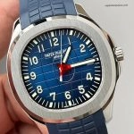 Premium Replica Uhr Patek Philippe Aquanaut 5168G-001 mit blauem Kautschukband 42mm