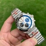 Super Clone Breitling Chronomat AB0134101G1A1 Panda-Zifferblatt mit Edelstahlarmband 42mm