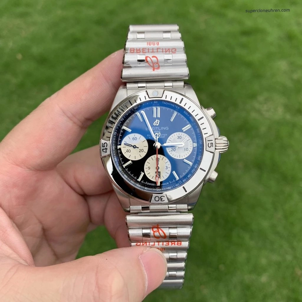 Super Clone Breitling Chronomat AB0134101B1A1 Panda-Zifferblatt Edelstahl 42mm