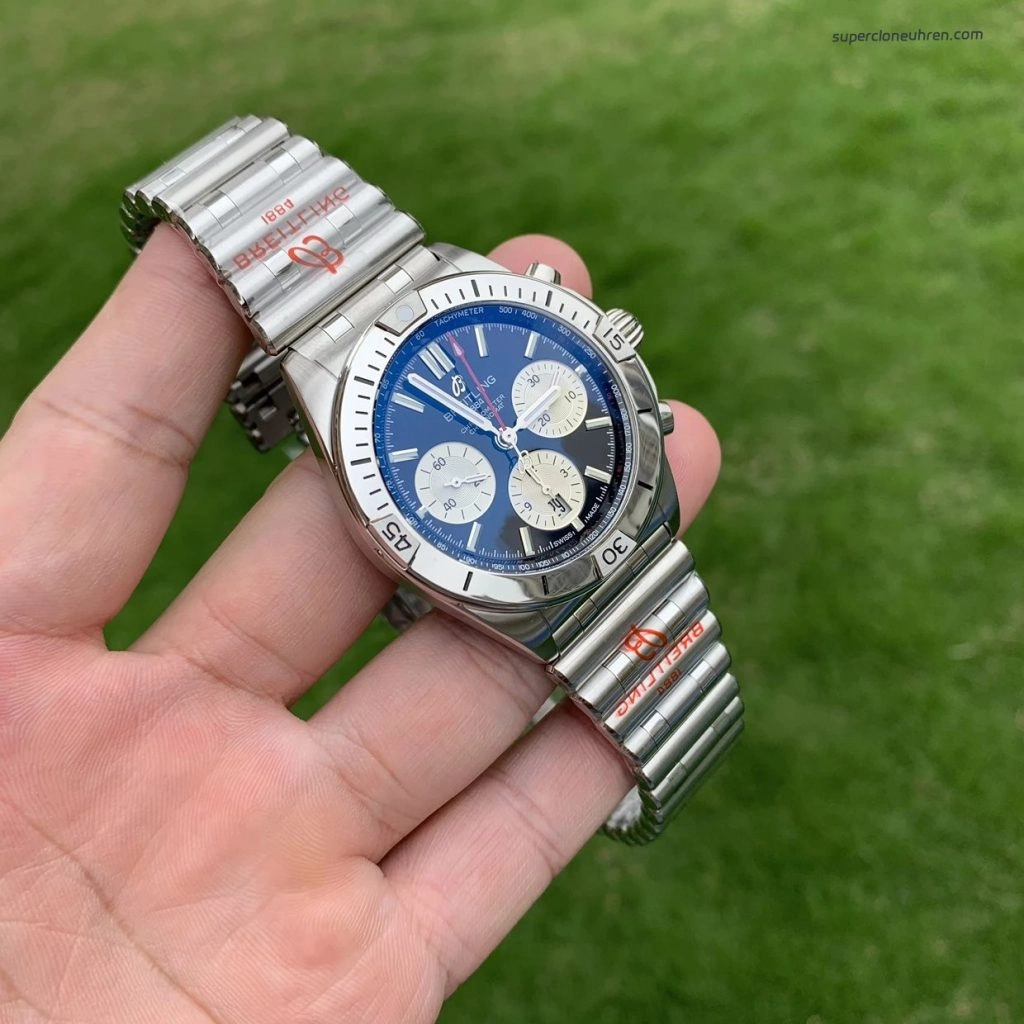 Super Clone Breitling Chronomat AB0134101B1A1 Panda-Zifferblatt Edelstahl 42mm