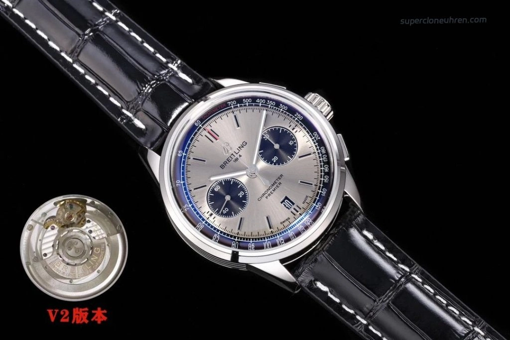 Premium Replica Uhr Breitling Premier AB0118221B1P1 mit grauem Zifferblatt 42mm